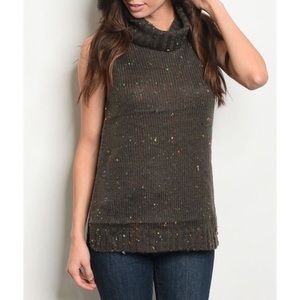 Charcoal confetti turtle neck sweater